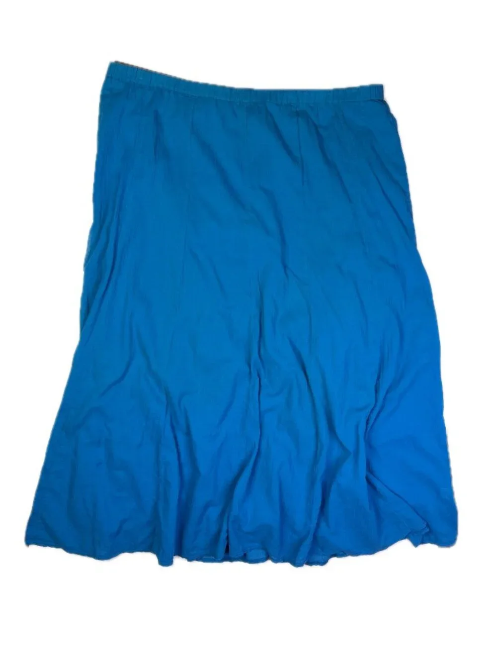 J. Jill Size L Teal Blue Pull-On Cotton Skirt Lined